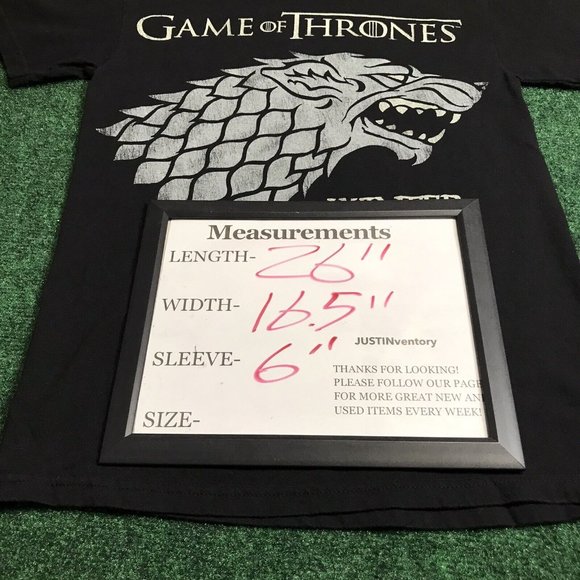 Men's Game of Thrones Winter Is Coming House Stark T-Shirt Tee Black Size S -HBO - Picture 4 of 4